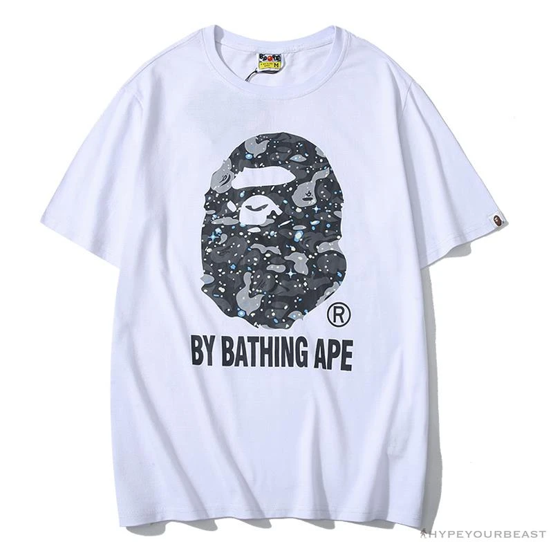 Hypeyourbeast BAPE Starry Sky Camouflage Luminous Great Ape Man Head Tee Shirt 'WHITE' 1 Hypeyourbeast BAPE Starry Sky Camouflage Luminous Great Ape Man Head Tee Shirt 'WHITE'