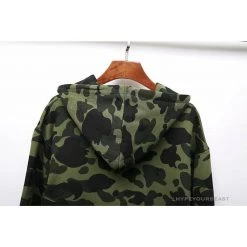 Hypeyourbeast Clothes BAPE X Bathing Ape Head Camouflage Hoodie 'GREEN'