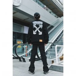 HypeYourBeast Off White Denim Black Jacket - Black Hoodies & Jackets