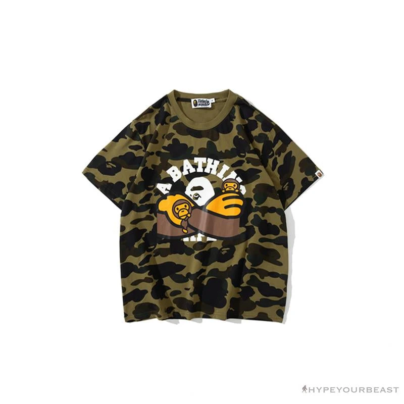 Hypeyourbeast BAPE KIDS Elbow Hug Gorilla Camouflage Tee Shirt 'GREEN' 1 Hypeyourbeast BAPE KIDS Elbow Hug Gorilla Camouflage Tee Shirt 'GREEN'