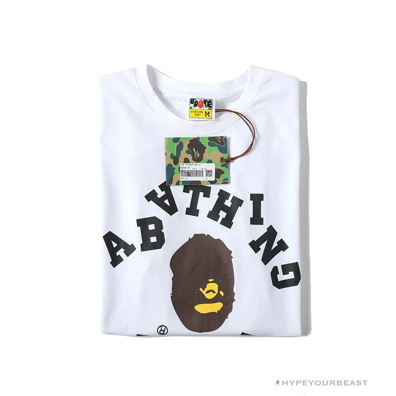 Hypeyourbeast BAPE Messy Letters Upside Down Little Ape Head Tee Shirt 'WHITE' 3 Hypeyourbeast BAPE Messy Letters Upside Down Little Ape Head Tee Shirt 'WHITE'