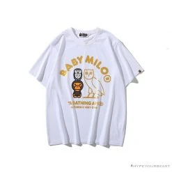 Hypeyourbeast BAPE Baby Milo Owl Bronzing Tee Shirt 'WHITE' Clothes