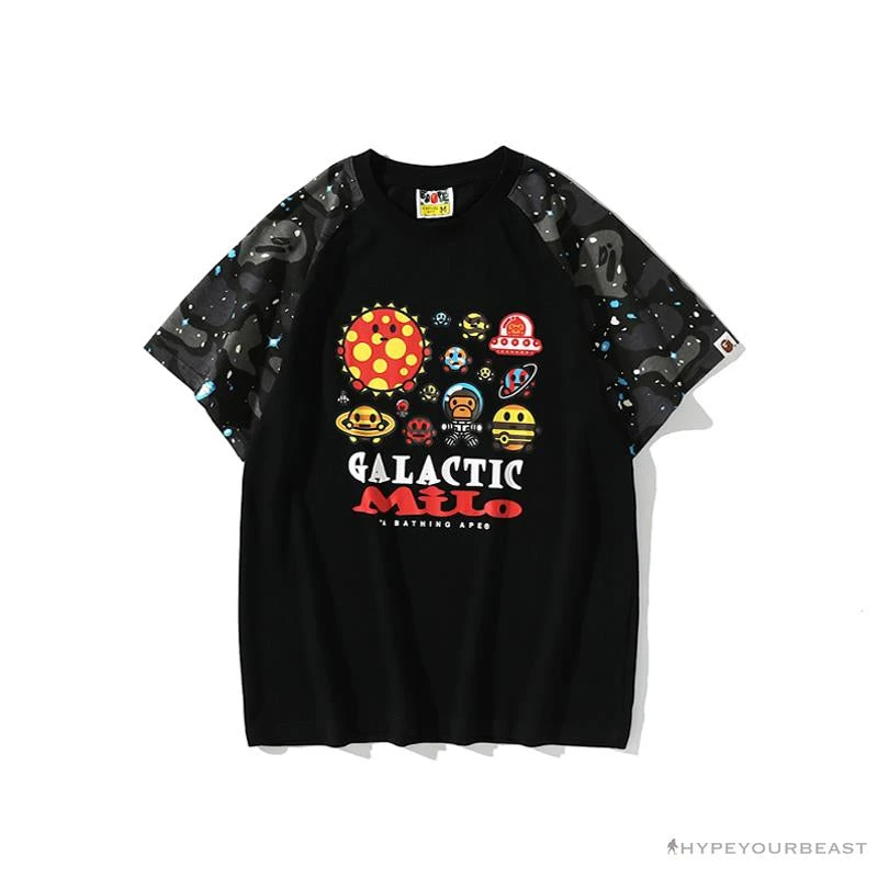 Hypeyourbeast Clothes BAPE Baby Milo Galaxy Astronaut Luminous Tee Shirt 'BLACK' 1 Hypeyourbeast Clothes BAPE Baby Milo Galaxy Astronaut Luminous Tee Shirt 'BLACK'