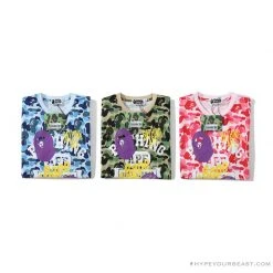 Hypeyourbeast BAPE Ape Head Star Camouflage Shading Tee Shirt 'PINK' Clothes