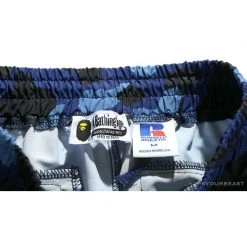 Hypeyourbeast Clothes BAPE X RUSSELL ATHLETIC Drawstring Camouflage Pants 'BLUE'