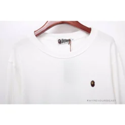 Hypeyourbeast BAPE Classic Ape Head Embroidered Long Sleeve Shirt 'WHITE' Clothes