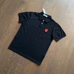 Hypeyourbeast CDG Polo Shirt Black Shirts