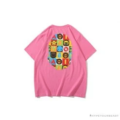 Hypeyourbeast Clothes BAPE Baby Milo Color Square Ape Head Tee Shirt 'PINK'