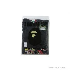 Hypeyourbeast Clothes BAPE Badge LOGO Sticker Style Stitching Hoodie