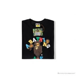 Hypeyourbeast BAPE Baby Milo Color Letter Monkey Tee Shirt 'BLACK'