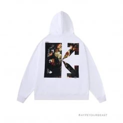HypeYourBeast Off White Hoodie Jabba Flower - White Hoodies & Jackets