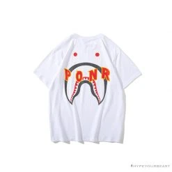 Hypeyourbeast Clothes BAPE Shark Head PONR Tee Shirt 'WHITE'