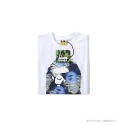 Hypeyourbeast BAPE Blue Ape Head Green Storm Tee Shirt 'WHITE' Clothes 8 Hypeyourbeast BAPE Blue Ape Head Green Storm Tee Shirt 'WHITE' Clothes