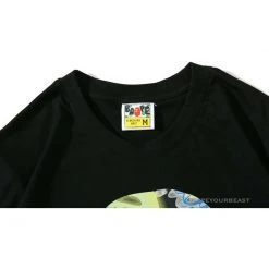 Hypeyourbeast Clothes BAPE Green Ape Head Blue Storm Tee Shirt 'BLACK'