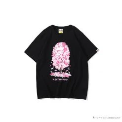 Hypeyourbeast BAPE Japan Limited Edition Pink Cherry Tree Tee Shirt 'BLACK' Clothes