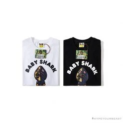 Hypeyourbeast Clothes BAPE Baby Shark Blue Shark Tee Shirt 'BLACK'