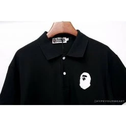 Hypeyourbeast Clothes BAPE Classic Ape Head Print Versatile Polo Shirt 'BLACK'