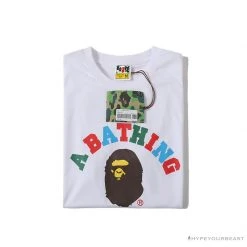 Hypeyourbeast Clothes BAPE Little Ape Head Colorful Classic Tee Shirt 'WHITE'