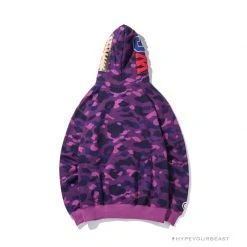 Hypeyourbeast BAPE Shark Head Classic Embroidered Camouflage Zip-Up Hoodie 'PURPLE' Clothes 14 Hypeyourbeast BAPE Shark Head Classic Embroidered Camouflage Zip-Up Hoodie 'PURPLE' Clothes