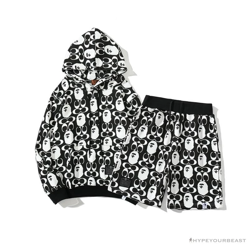 Hypeyourbeast Clothes BAPE X COACH Co-Branded Black-White Shorts 7 Hypeyourbeast Clothes BAPE X COACH Co-Branded Black-White Shorts
