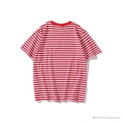 Hypeyourbeast BAPE Baby Milo Rock Bass Player Striped Tee Shirt 'RED' Clothes
