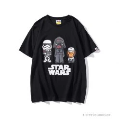 Hypeyourbeast BAPE X Star Wars Collaboration Black Warrior Tee Shirt 'BLACK'