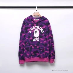 Hypeyourbeast BAPE X Bathing Ape Head Camouflage Hoodie 'PURPLE'