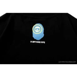 Hypeyourbeast Clothes BAPE Ape Head Blue X Yellow Contrast Letter Tee Shirt
