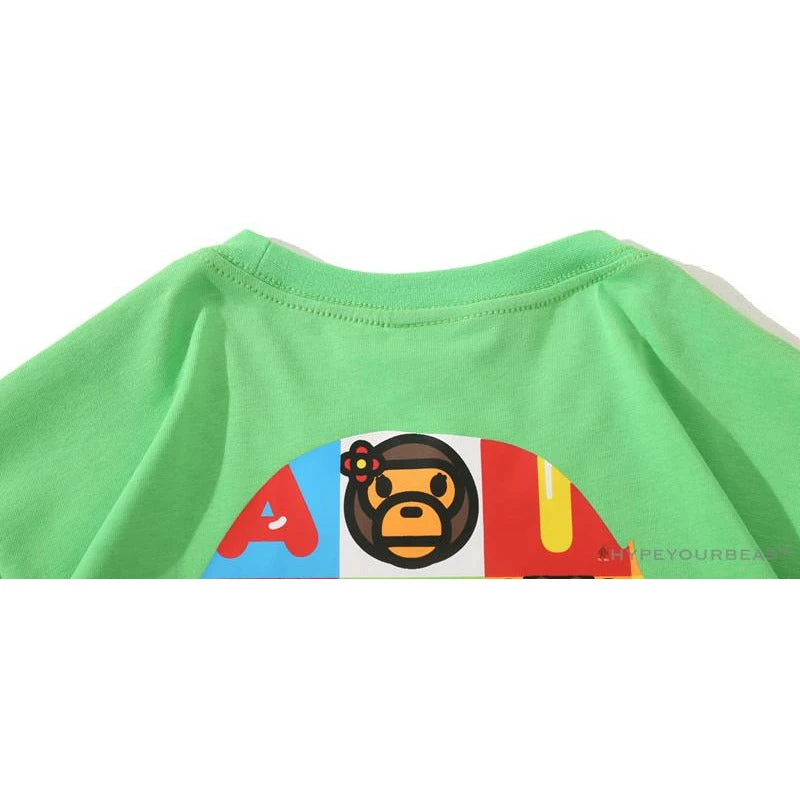 Hypeyourbeast Clothes BAPE Baby Milo Color Square Ape Head Tee Shirt 'GREEN' 8 Hypeyourbeast Clothes BAPE Baby Milo Color Square Ape Head Tee Shirt 'GREEN'
