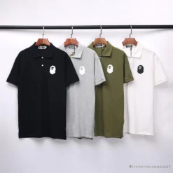 Hypeyourbeast BAPE Classic Ape Head Print Versatile Polo Shirt 'ARMY GREEN' 11 Hypeyourbeast BAPE Classic Ape Head Print Versatile Polo Shirt 'ARMY GREEN'