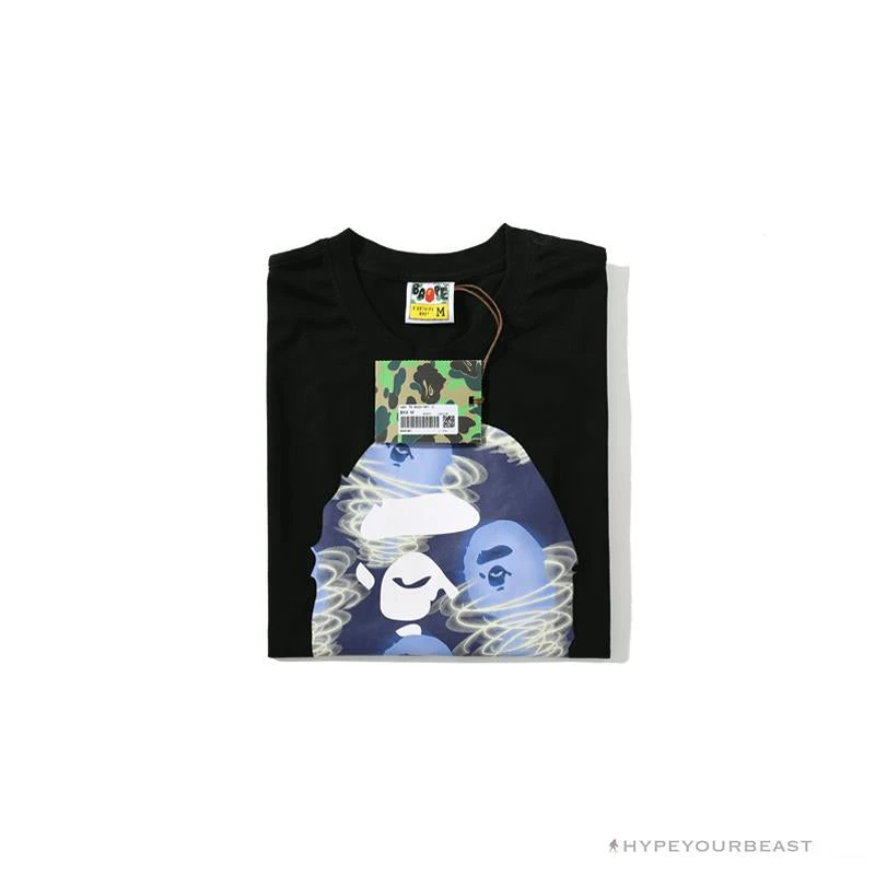 Hypeyourbeast BAPE Blue Ape Head Green Storm Tee Shirt 'BLACK' Clothes 16 Hypeyourbeast BAPE Blue Ape Head Green Storm Tee Shirt 'BLACK' Clothes