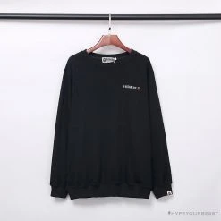 Hypeyourbeast Clothes BAPE Behind The Great Ape-Man Head Long Sleeve Shirt 'BLACK'