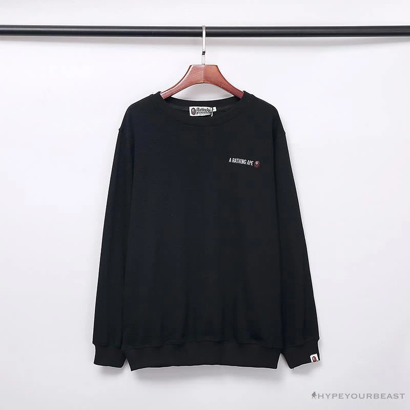 Hypeyourbeast Clothes BAPE Behind The Great Ape-Man Head Long Sleeve Shirt 'BLACK' 1 Hypeyourbeast Clothes BAPE Behind The Great Ape-Man Head Long Sleeve Shirt 'BLACK'