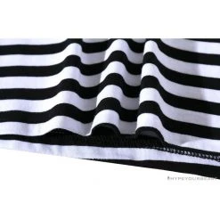 Hypeyourbeast BAPE Baby Milo Rock Bass Player Striped Tee Shirt 'BLACK' Clothes