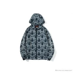 Hypeyourbeast BAPE X COACH Co-Branded Grey-Blue Hoodie