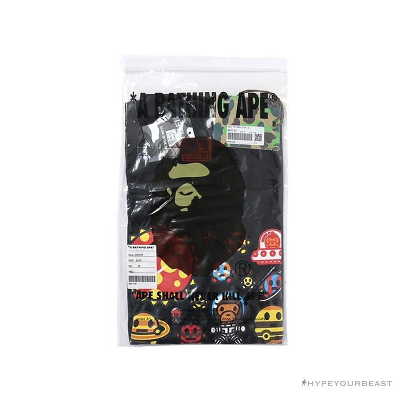 Hypeyourbeast Clothes BAPE Baby Milo Galaxy Astronaut Luminous Tee Shirt 'BLACK' 10 Hypeyourbeast Clothes BAPE Baby Milo Galaxy Astronaut Luminous Tee Shirt 'BLACK'