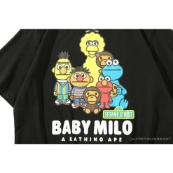 Hypeyourbeast BAPE Baby Milo Sesame Street Plain Tee Shirt 'BLACK' 21 Hypeyourbeast BAPE Baby Milo Sesame Street Plain Tee Shirt 'BLACK'