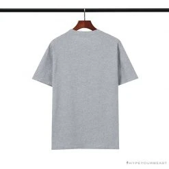 Hypeyourbeast BAPE Classic Embroidered Logo Ape Head Tee Shirt 'GREY'