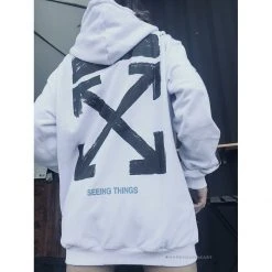 HypeYourBeast Off White Hoodie Seeing Things White Hoodies & Jackets