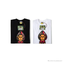 Hypeyourbeast BAPE Baby Milo Red Shark Hat Little Monkey Tee Shirt 'WHITE'