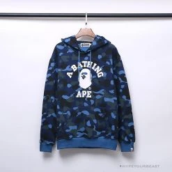 Hypeyourbeast BAPE X Bathing Ape Head Camouflage Hoodie 'BLUE'