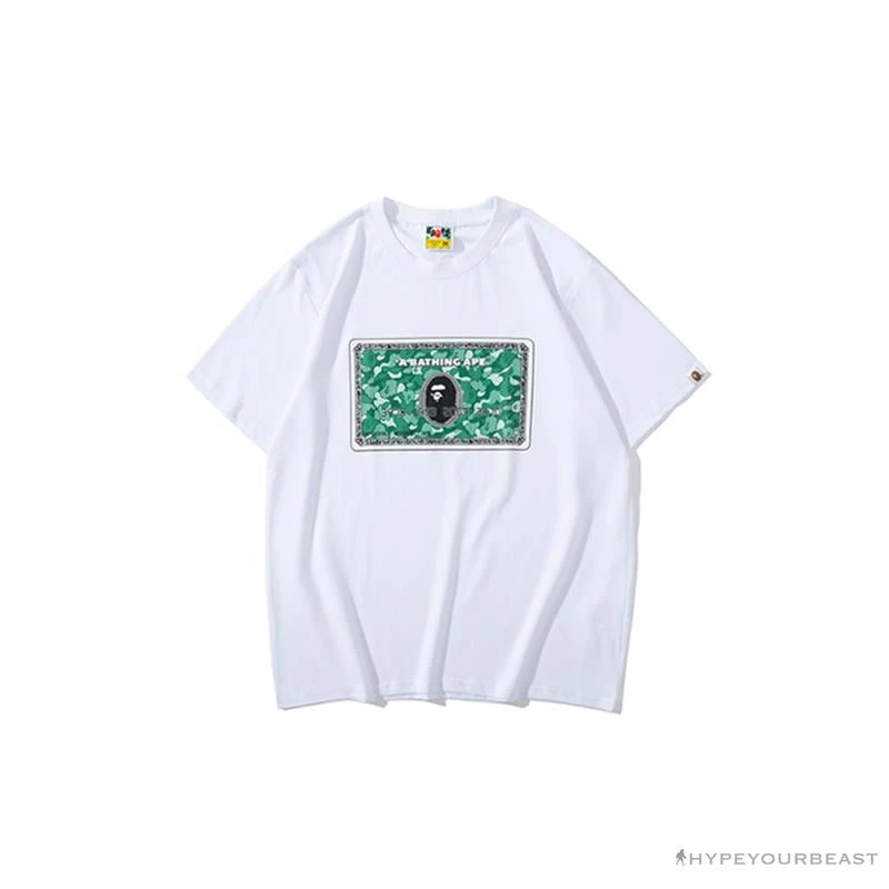 Hypeyourbeast BAPE Spoof Dollar Bill Tee Shirt 'WHITE' 1 Hypeyourbeast BAPE Spoof Dollar Bill Tee Shirt 'WHITE'