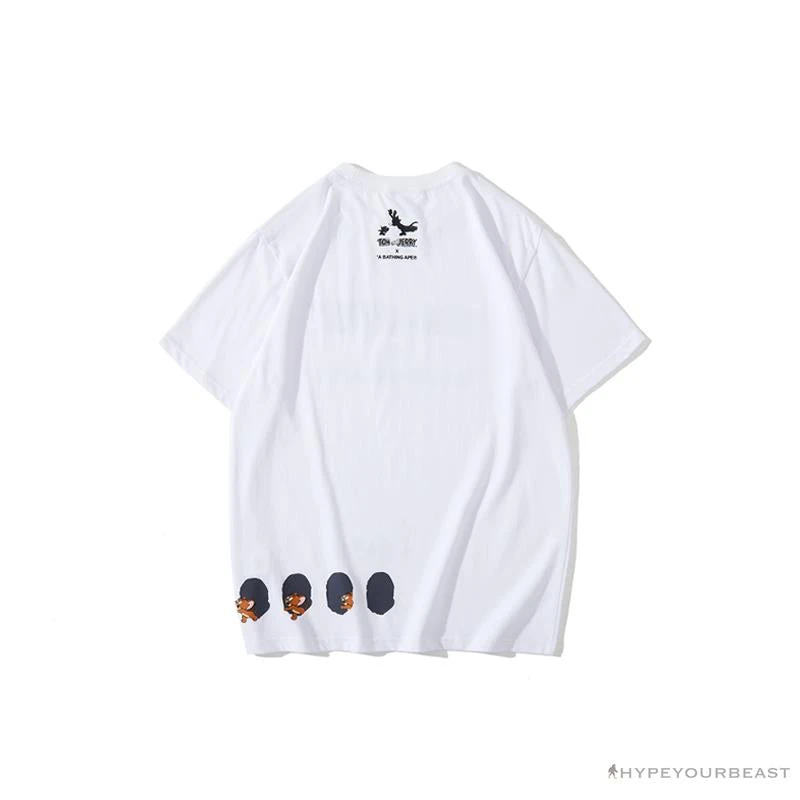 Hypeyourbeast BAPE Little Ape Head Tom And Jerry Chase Tee Shirt 'WHITE' Clothes 2 Hypeyourbeast BAPE Little Ape Head Tom And Jerry Chase Tee Shirt 'WHITE' Clothes