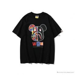Hypeyourbeast BAPE Violent Bear Color Stitching Tee Shirt 'BLACK'