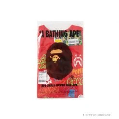 Hypeyourbeast Clothes BAPE Street Graffiti Tee Shirt 'RED'