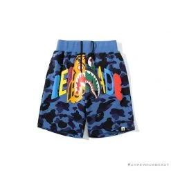 Hypeyourbeast BAPE X READYMADE Tiger Head Foam Camouflage Shorts 'BLUE' Clothes