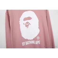Hypeyourbeast BAPE Behind The Great Ape-Man Head Long Sleeve Shirt 'PINK' Clothes