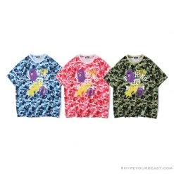 Hypeyourbeast BAPE Ape Head Star Camouflage Shading Tee Shirt 'PINK' Clothes