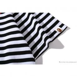 Hypeyourbeast BAPE Baby Milo Rock Bass Player Striped Tee Shirt 'BLACK' Clothes