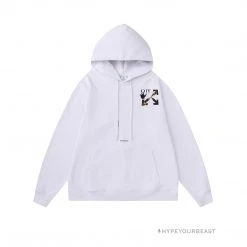 HypeYourBeast Off White Hoodie Jabba Flower - White Hoodies & Jackets